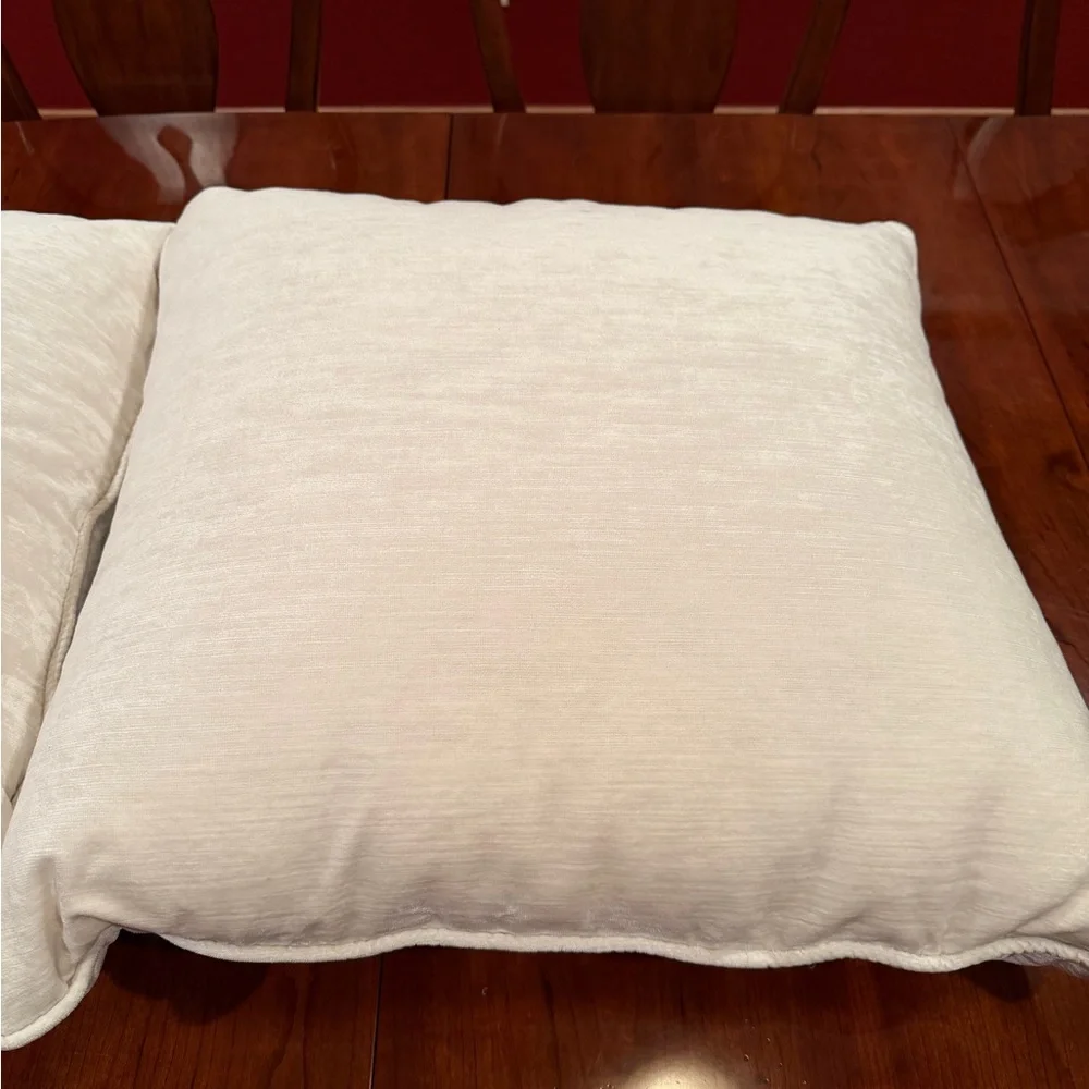 Set of Two Velvet Ivory PILLOW COVERS - 26x26